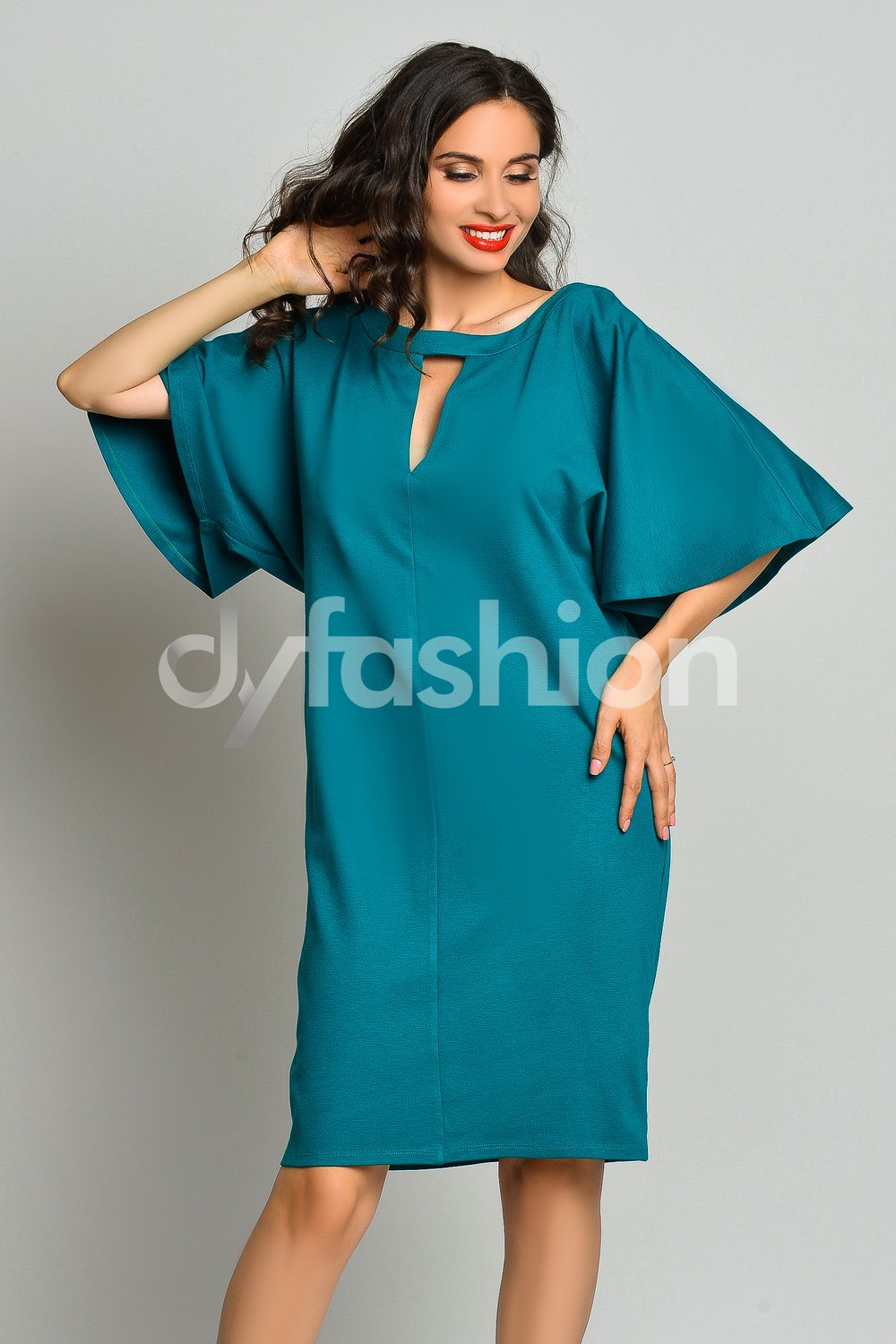 Rochie Acting Verde cu Decupaj din Jerse
