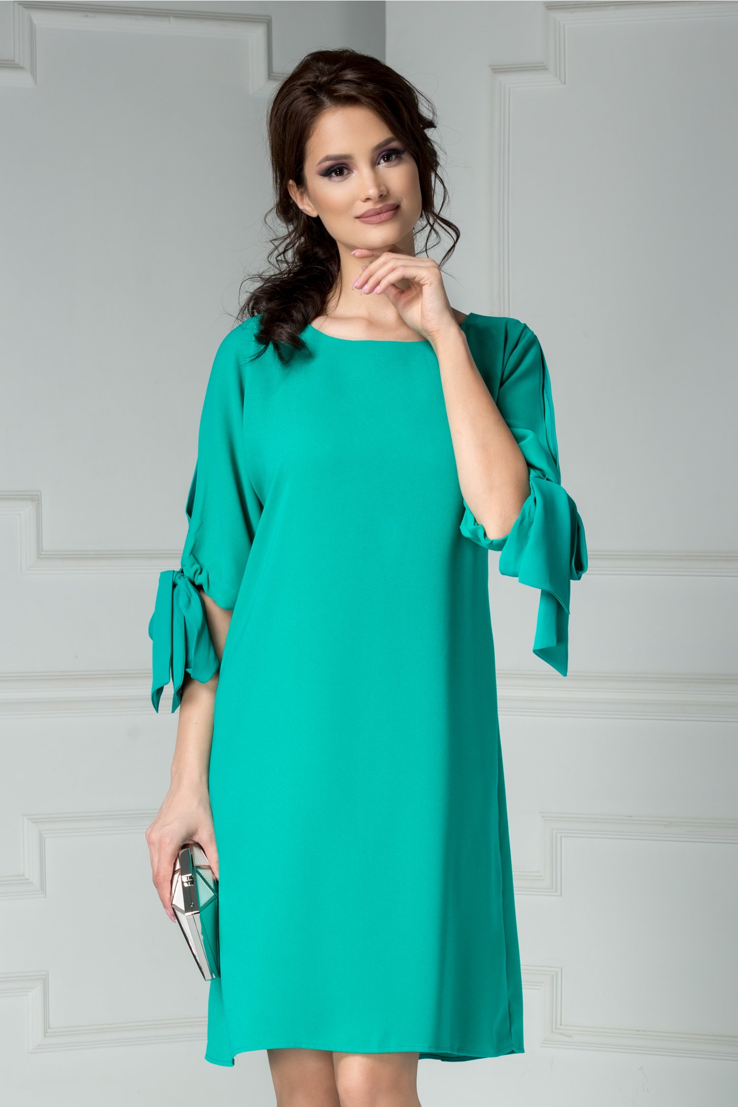 Rochie Marine verde eleganta croi larg