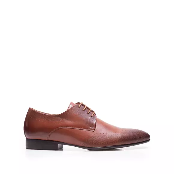 Pantofi Eleganti Barbati Din Piele Naturala Leofex 889 Cognac Box