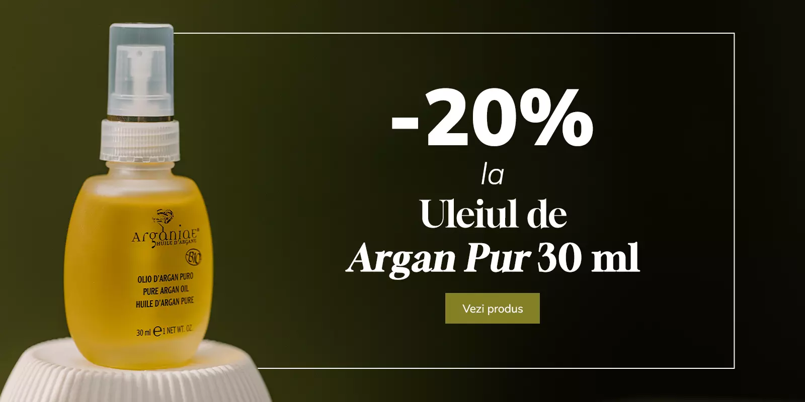 20% OFF la Uleiul de Argan 100% Pur 30ml