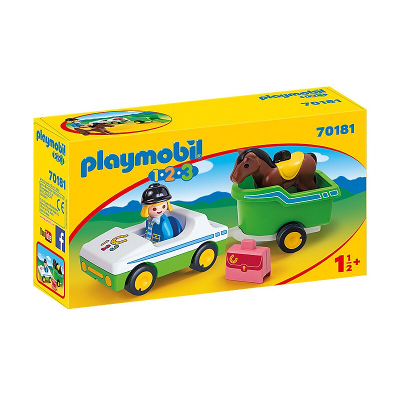 Playmobil - masina cu remorca si calut