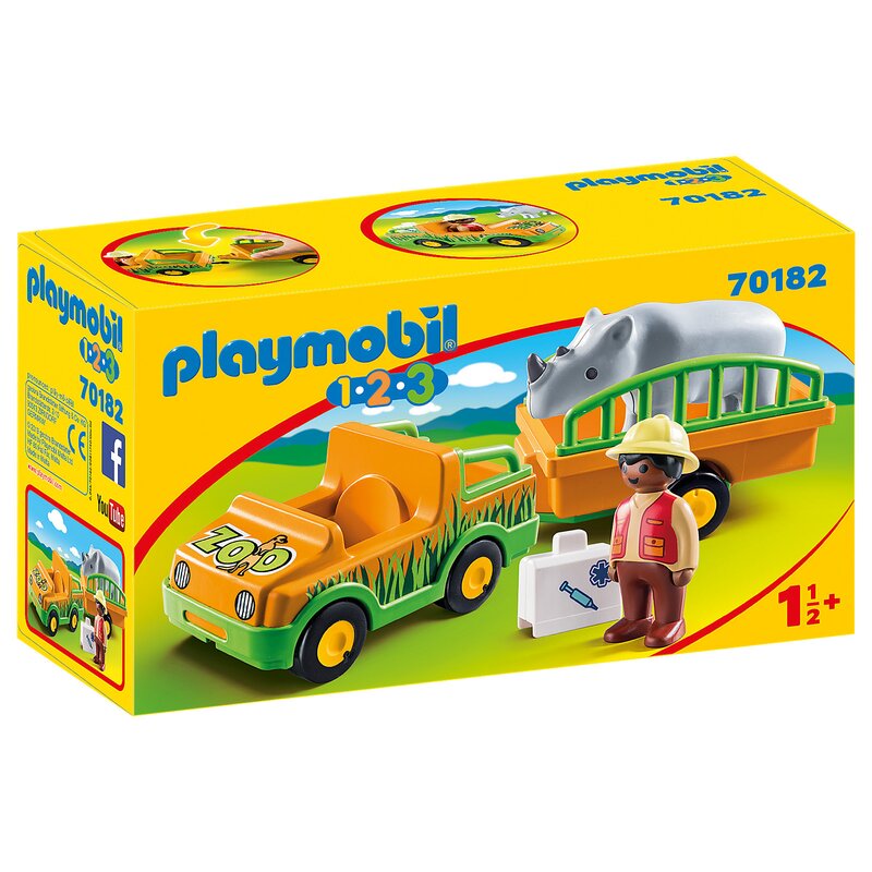 Playmobil - masina zoo cu rinocer