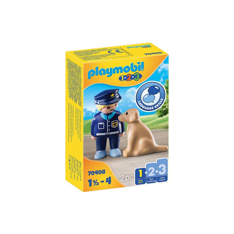 Playmobil - set figurine politist cu catel , 1.2.3.