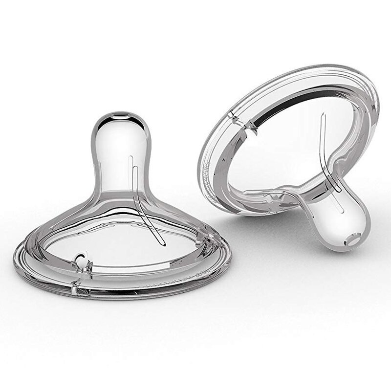 Nanobebe - 2 x tetine dublu ventilate, flux mediu,