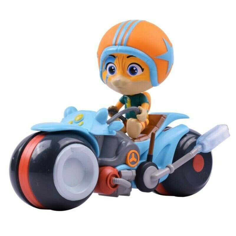 Simba - Figurina Lampo , 44 de pisici , Cu motocicleta, Multicolor