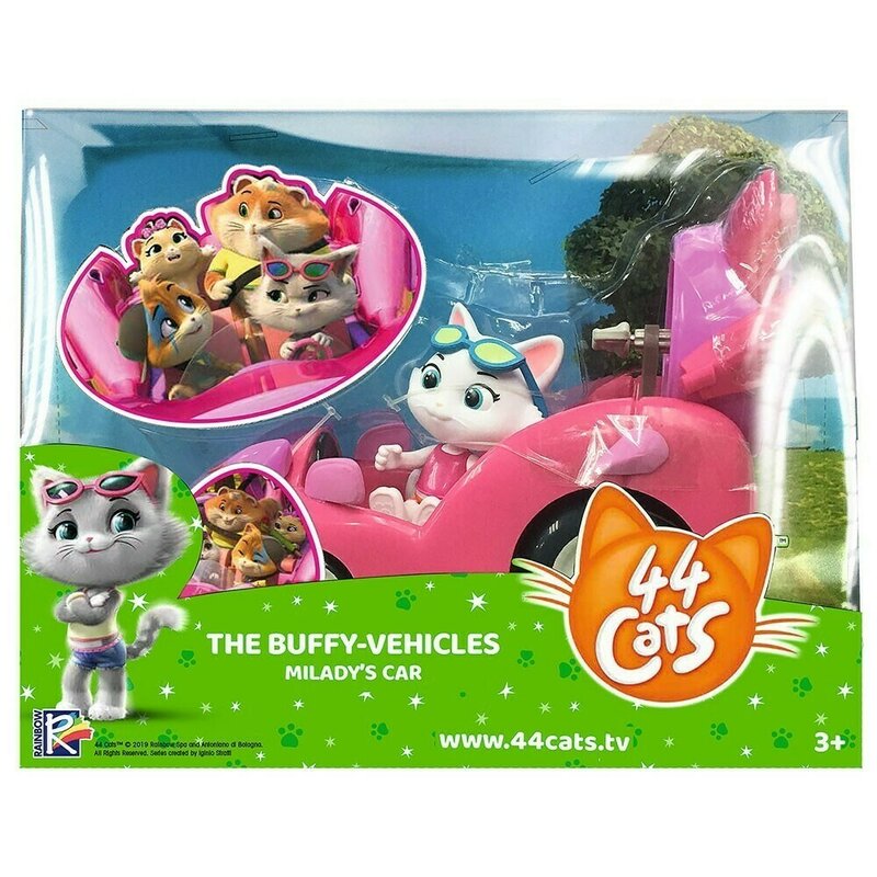 Simba - figurina mi lady , 44 de pisici , cu masinuta, roz