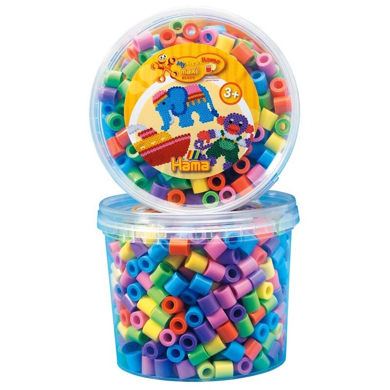 Hama - set margele de calcat mixt50 600 buc, in borcan de plastic maxi