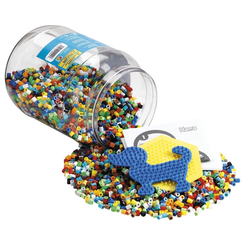 Hama - set margele de calcat cu 2 plansete, 7000 buc midi, albastru