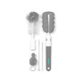 Set perii biberon, BabyOno, 3 in 1, Pentru biberoane si tetine, Cu agatatoare, Fara BPA, Gri - 1