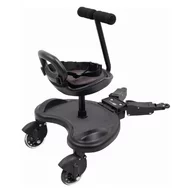 Black Friday - Reduceri Adaptor de carucior pentru al doilea copil, FreeON, Buggy board cu scaun demontabil, 2 in 1, Cu 2 roti, Capacitate maxima 20 kg, Conform cu standardul european de securitate EN 1888-1:2018, Negru Promotie
