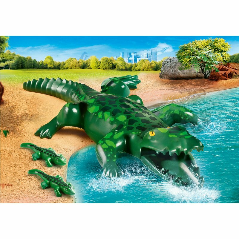 Playmobil - set figurine aligator cu pui family fun