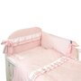 Amy - Lenjerie 3 piese Cu protectie laterala Baby Chic din Bumbac. 120x60 cm. Roz - 1