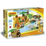 Set constructie cuburi Unico Safari mari 55 piese