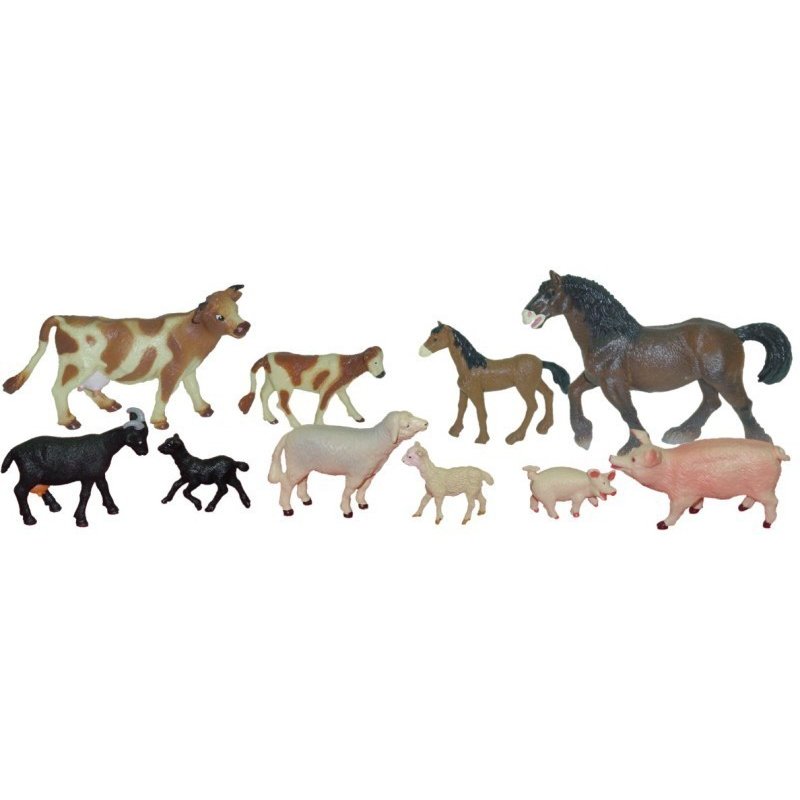 Miniland - animale domestice cu puii set de 10 figurine