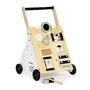 Antemergator din lemn pentru copii, panou educativ cu elemente mobile, roti de cauciuc, Ecotoys, TL01035 - 3