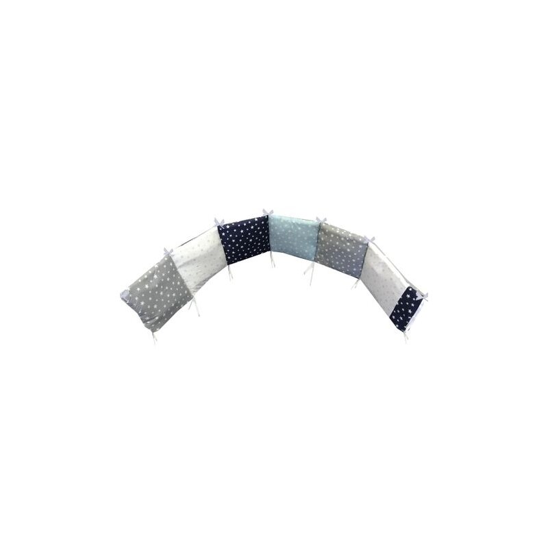 Deseda - aparatoare protectii laterale pat pufoase 120x60 cm h28cm mix stelute albastre