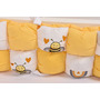 Aparatori cuburi pentru pat casuta Montesorri 90x200 cm model albinute galben - 3