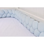 Aparatori impletite bumbac 100% culoare bleu pentru pat casuta 290 cm - 2