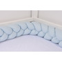 Aparatori impletite bumbac 100% culoare bleu pentru pat casuta 290 cm - 3