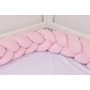 Aparatori impletite bumbac 100% culoare roz pentru pat casuta 290 cm - 2