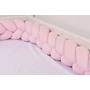 Aparatori impletite bumbac 100% culoare roz pentru pat casuta 290 cm - 3