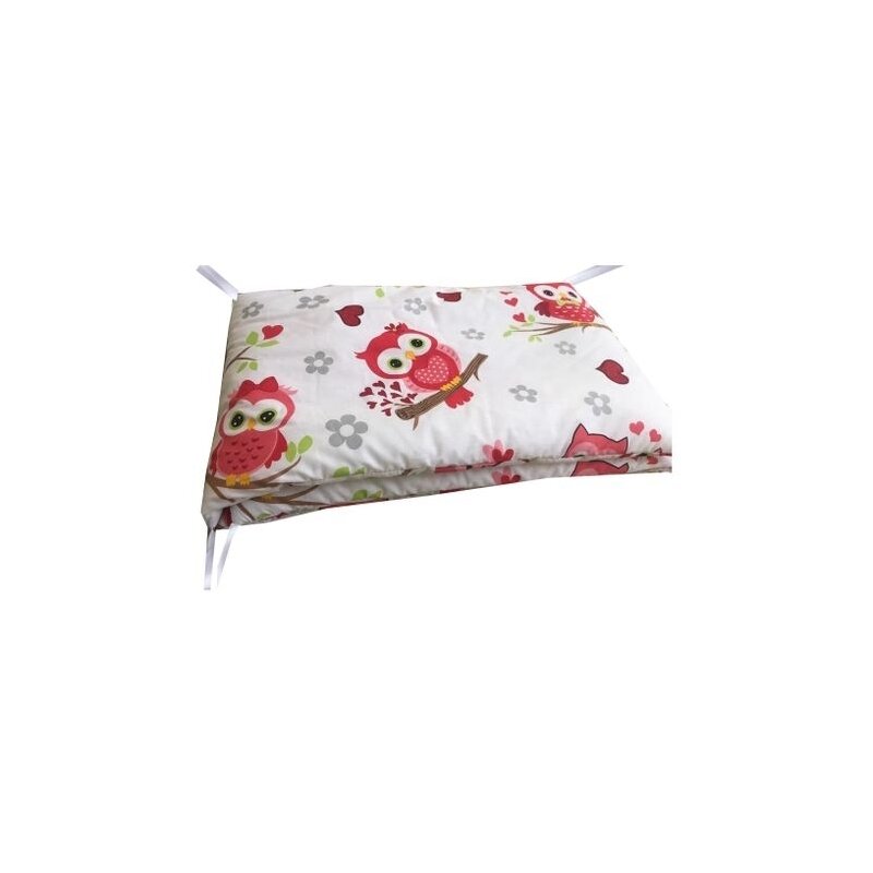 Deseda - aparatori laterale protectii laterale pat pufoase 120x60 cm h35cm bufnite cu rosu