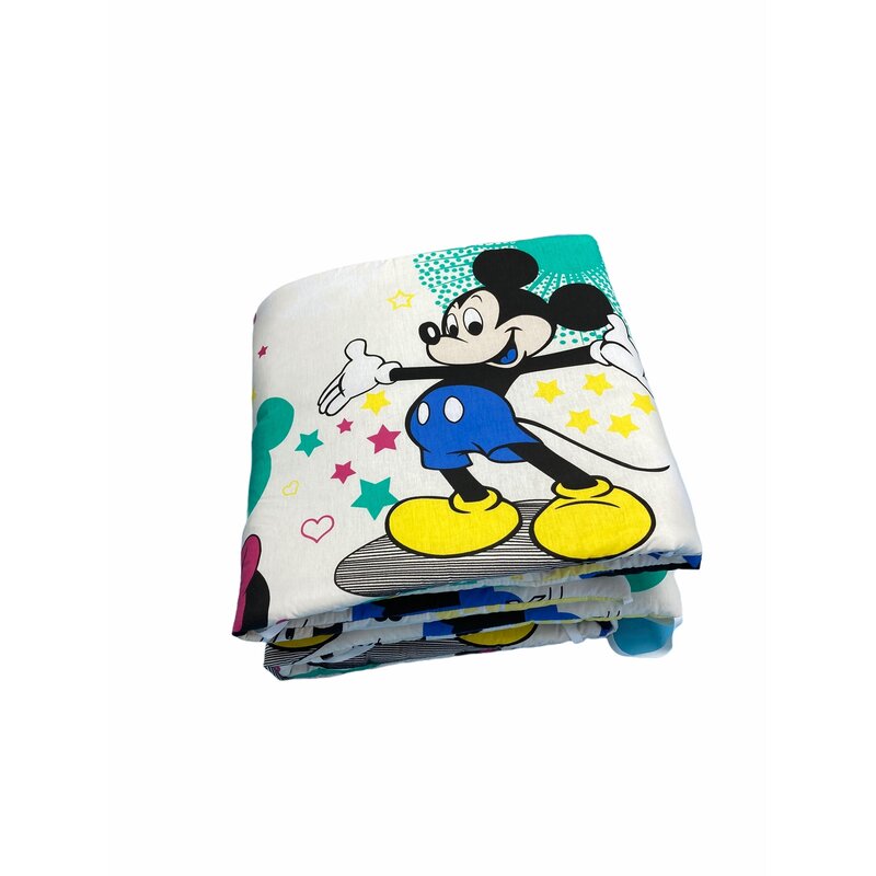 Deseda - aparatori laterale protectii laterale pat pufoase 120x60 cm h35cm mickey si minnie pe alb
