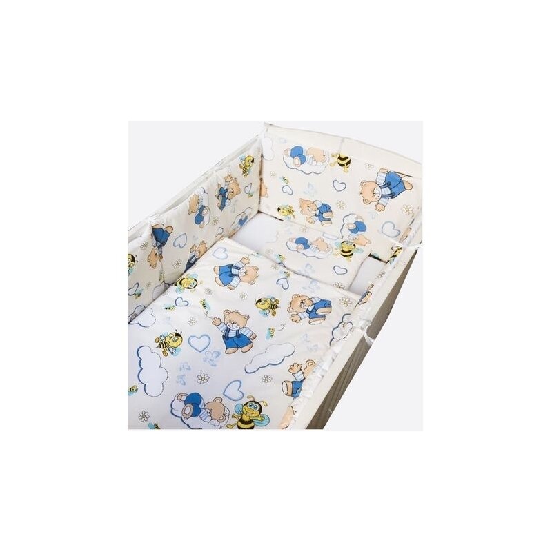 Deseda - aparatori laterale protectii laterale pat pufoase 120x60 cm h35cm ursuleti cu albinute pe crem