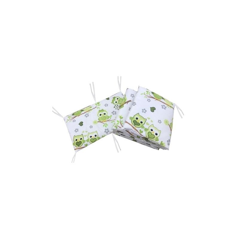 Deseda - aparatori laterale protectii laterale pat pufoase 120x60 cm h39cm bufnite cu verde
