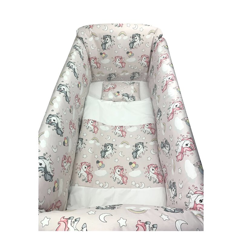 Deseda - aparatori laterale protectii pat 140x70 cm maxi unicorni roz