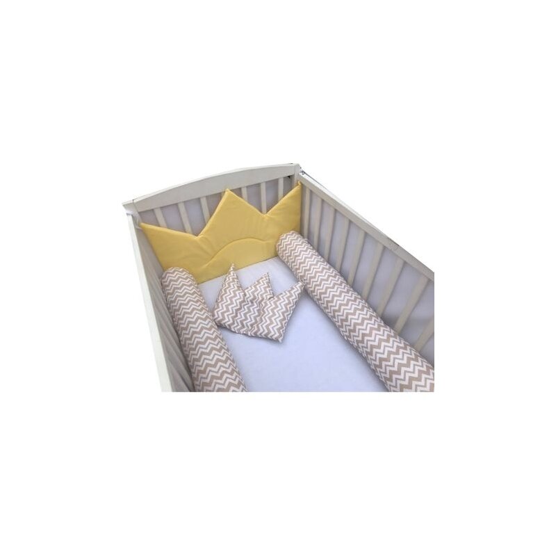 Deseda - aparatori laterale protectii pat cu bumper 120x60 cm coronita de print