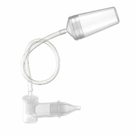 Aspirator nazal pentru bebelusi, cu adaptor pentru aspiratorul casnic, varf din silicon moale, sterilizabil la abur, saculet depozitare si 4 filtre, Reer 79149