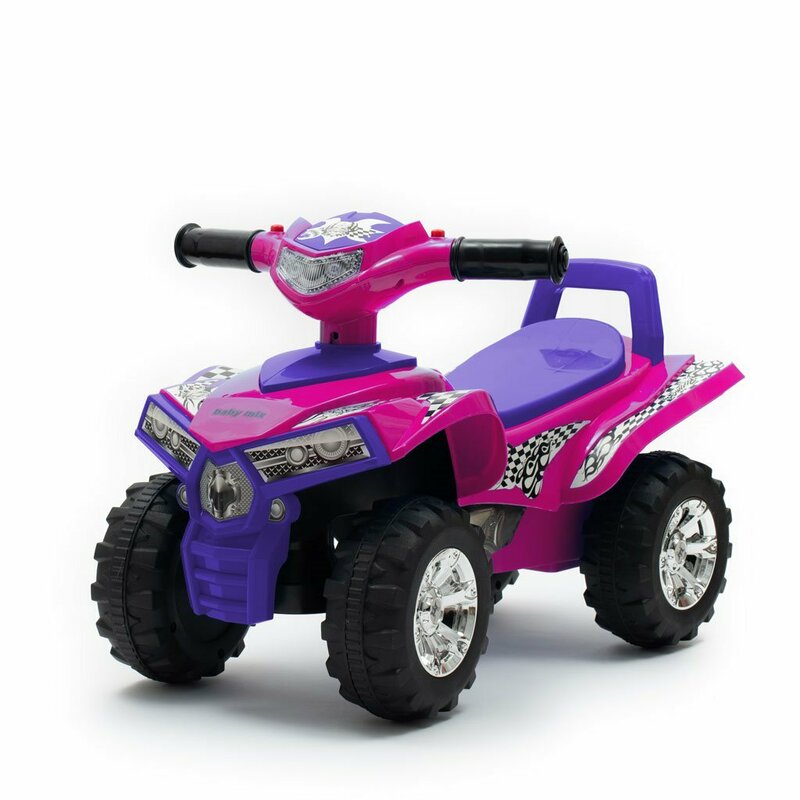 Atv copii, Baby Mix, Pana la 27 kg, Cu sunete si lumini, Cu sezut confortabil, Cu suport jucarii sub scaun, Cu roti rezistente, 12-36 luni, Pink