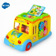 Jucarii bebe - Hola - Jucarie interactiva Autobuzul scolar , Cu sunete, Cu lumini, Galben