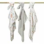 Set 3 scutece, BabyOno, Multifunctionale, 70x70 cm, Bambus si bumbac, 0 luni+, Gri/Multicolor - 5
