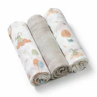 Set 3 scutece, BabyOno, Multifunctionale, 70x70 cm, Bambus si bumbac, 0 luni+, Gri/Multicolor