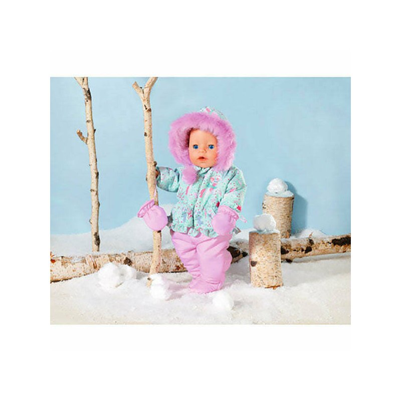 Zapf creation - BABY born - Papusa interactiva cu hainute de iarna si manusi - 43 cm