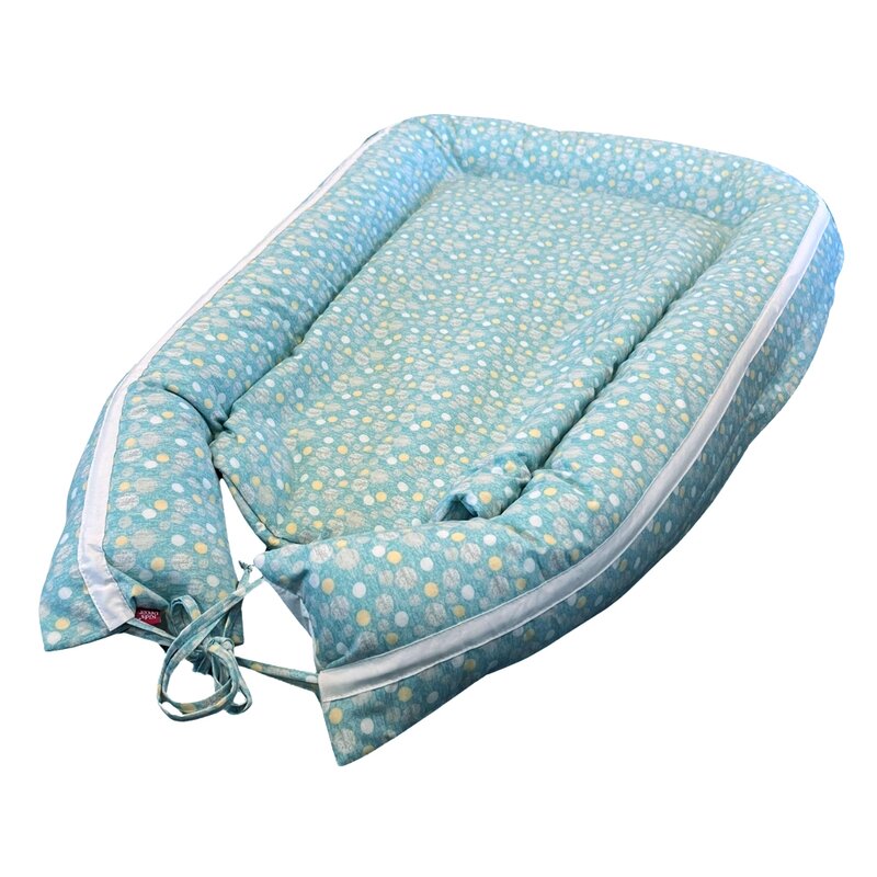 Baby Nest Bubble Blue- culcus bebelus pentru dormit, reversibil, multifunctional 100 x 60 cm