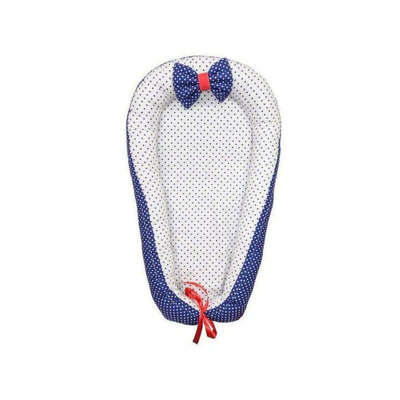 Mykids - baby nest din cocos dots blue white