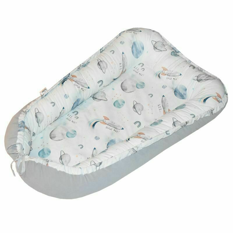 Eko - suport de dormit baby nest rockets din bumbac, 90x60 cm