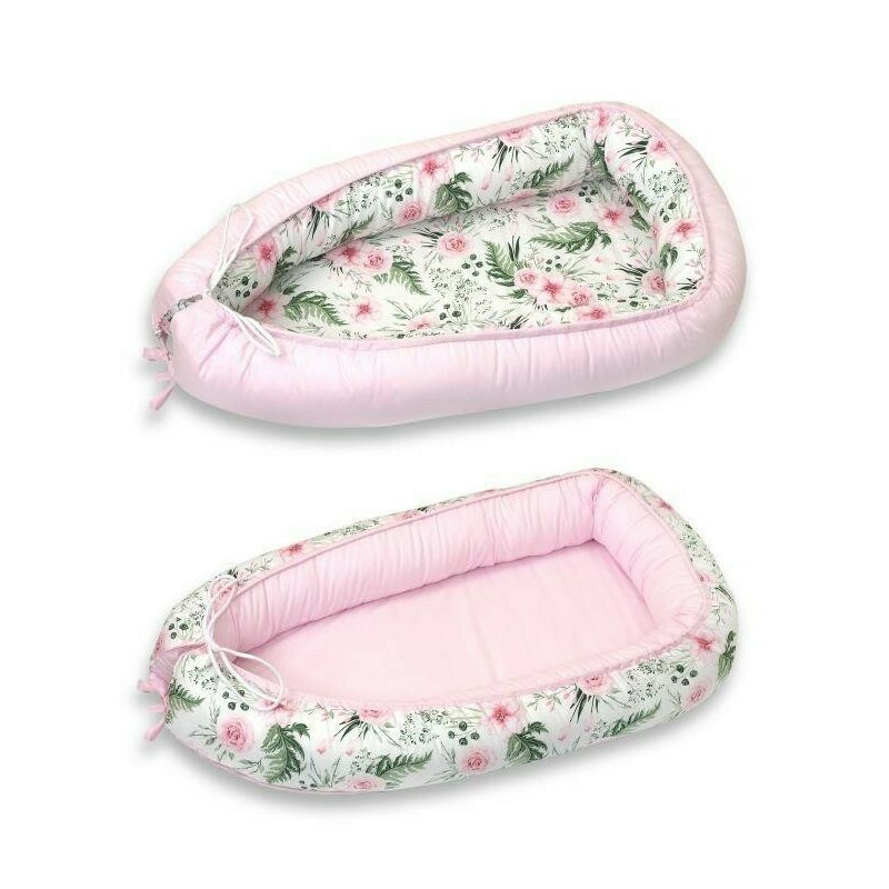 Amy - suport de dormit rose garden multifunctional, reversibil, 70x45 cm, roz
