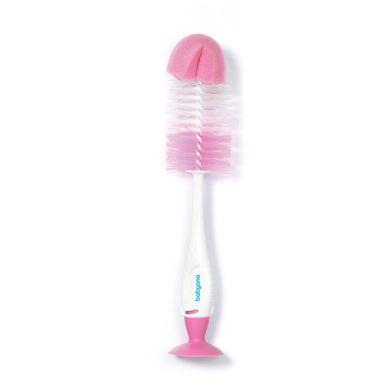 Babyono - perie pentru biberon si tetina, roz