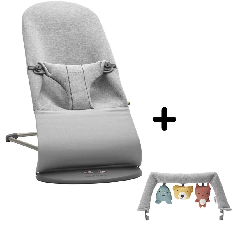 Babybjorn - balansoar bliss 3d jersey , light , cu bara detasabila, gri