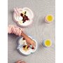 BabyBjorn - Set hranire: farfurie, lingurita, furculita si pahar pentru bebe, Powder Yellow - 3