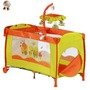 BabyGo Patut pliant cu 2 nivele si mini-carusel Sleeper Deluxe orange - 2