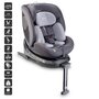 BabyGo - Scaun auto rotativ cu isofix, MOVE360 Grey, 40-150 cm, certificat R129 - 12