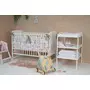 Babyneeds - Patut din lemn de pin Timmi 120x60 cm Cu laterala culisanta, EN716-1, EN716-2, Inaltime saltea reglabila pe 3 nivele, Laterala cu 3 bete detasabile, Alb + Saltea 10 cm + Qmini - Masuta de schimbat, 70x50 cm, Alb - 3