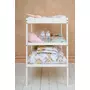 Babyneeds - Patut din lemn de pin Timmi 120x60 cm Cu laterala culisanta, EN716-1, EN716-2, Inaltime saltea reglabila pe 3 nivele, Laterala cu 3 bete detasabile, Alb + Saltea 10 cm + Qmini - Masuta de schimbat, 70x50 cm, Alb - 22