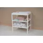 Babyneeds - Patut din lemn de pin Timmi 120x60 cm Cu laterala culisanta, EN716-1, EN716-2, Inaltime saltea reglabila pe 3 nivele, Laterala cu 3 bete detasabile, Alb + Saltea 10 cm + Qmini - Masuta de schimbat, 70x50 cm, Alb - 23