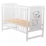 Babyneeds - Patut din lemn de pin Timmi 120x60 cm, EN716-1, EN716-2, Inaltime saltea reglabila pe 3 nivele, Laterala cu 3 bete detasabile, Alb + Saltea 10 cm + Qmini - Masuta de schimbat, 70x50 cm, Alb - 7
